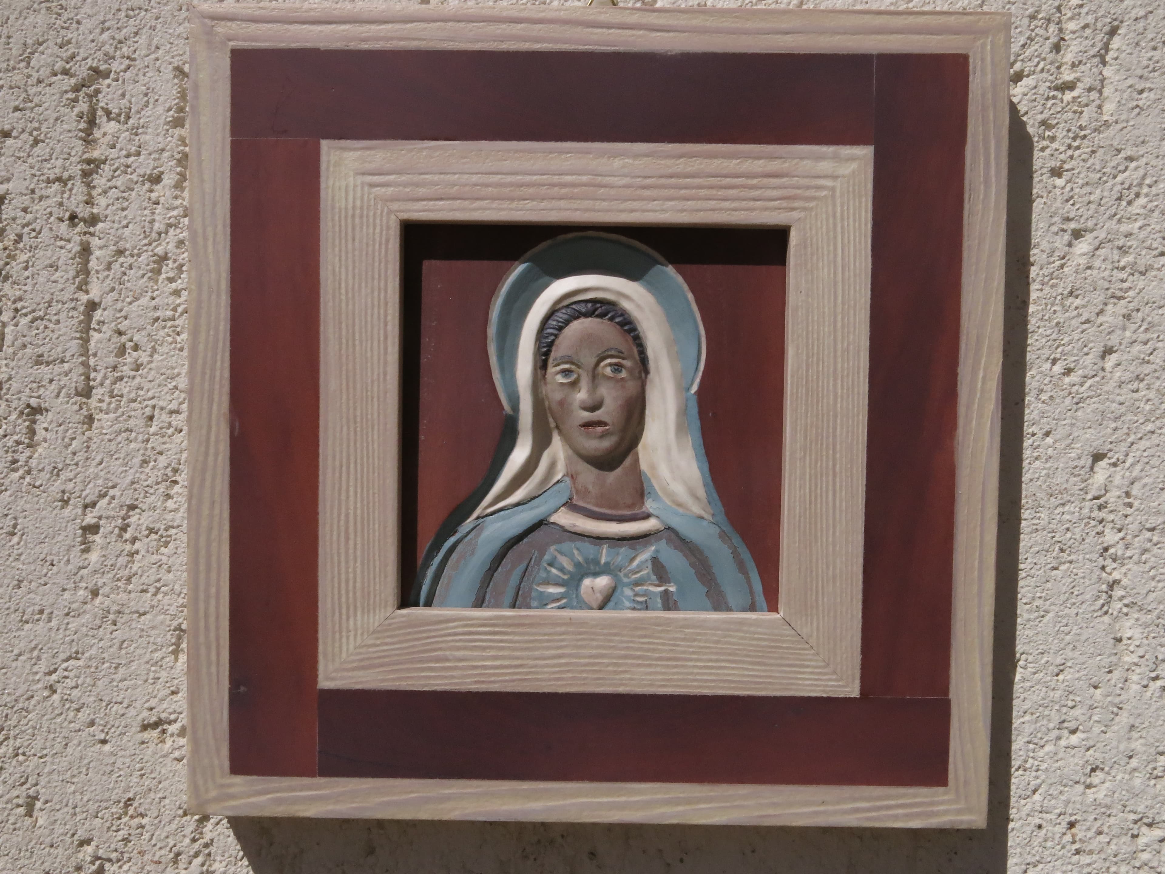 Immacolata: quadro in ebano e pino marino