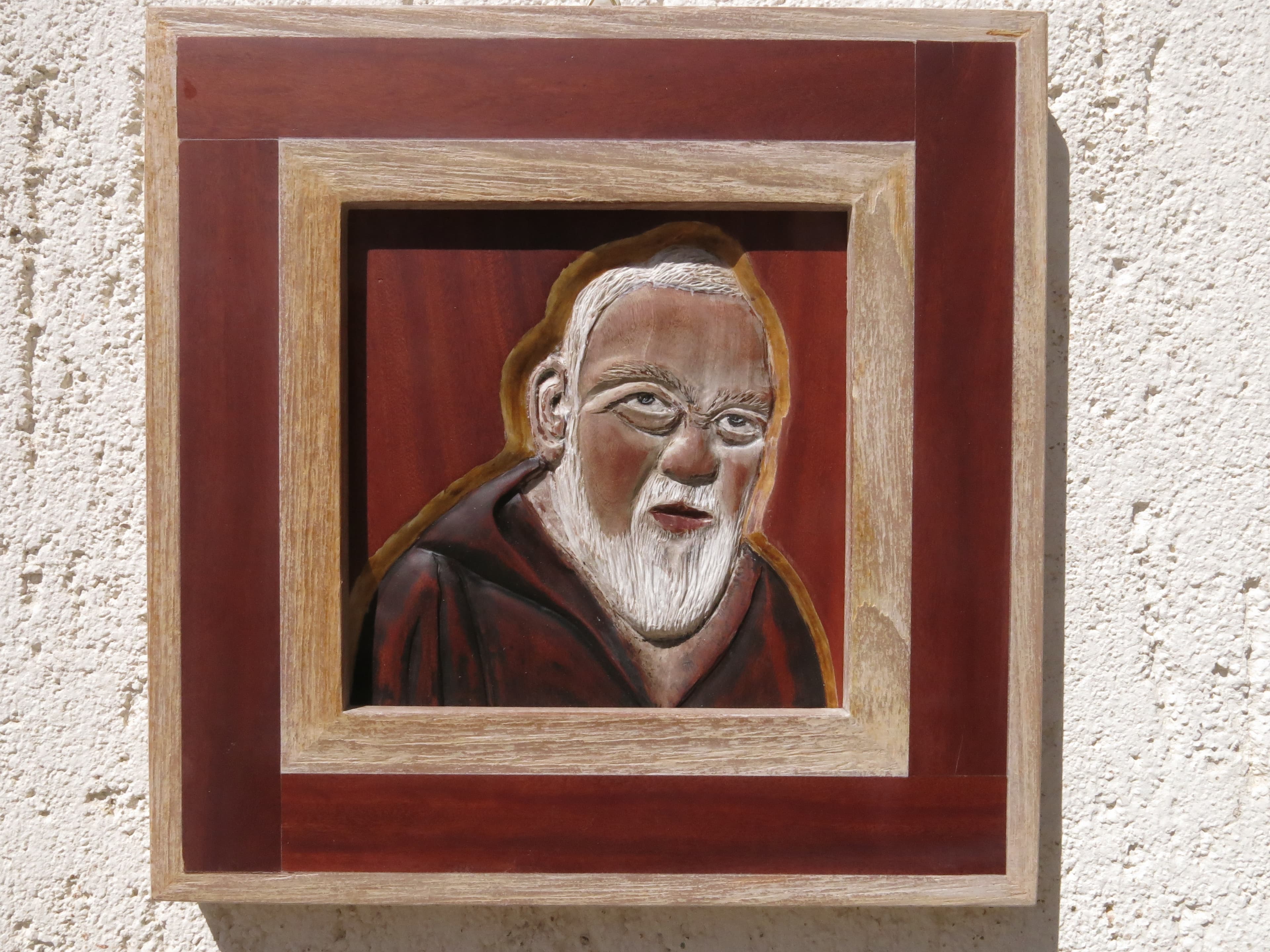 Padre Pio: bassorilievo in ebano